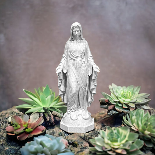 Virgin Mary Triumphing Over Serpent Sculpture 3D Printed Marble